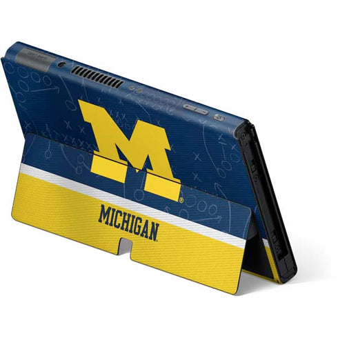 University of Michigan Jersey Split Nintendo Switch OLED (2021) Skin